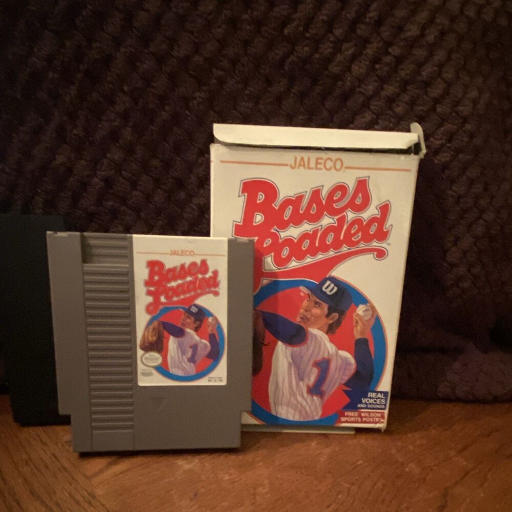 Nintendo NES Bases Loaded Jaleco Game Cartridge w/ Original Box & Dust Sleeve